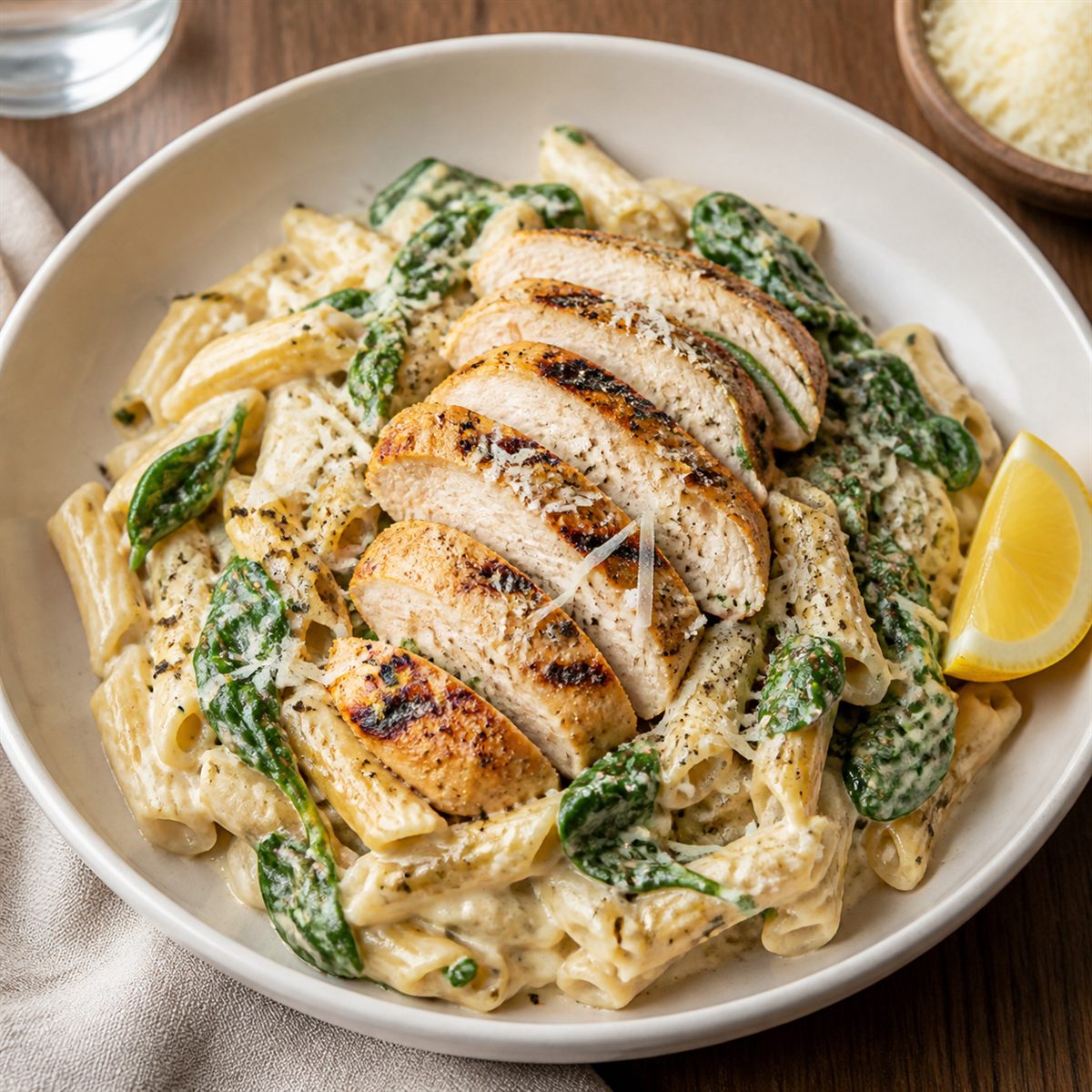 20-Minute Creamy High-Protein Chicken Pasta