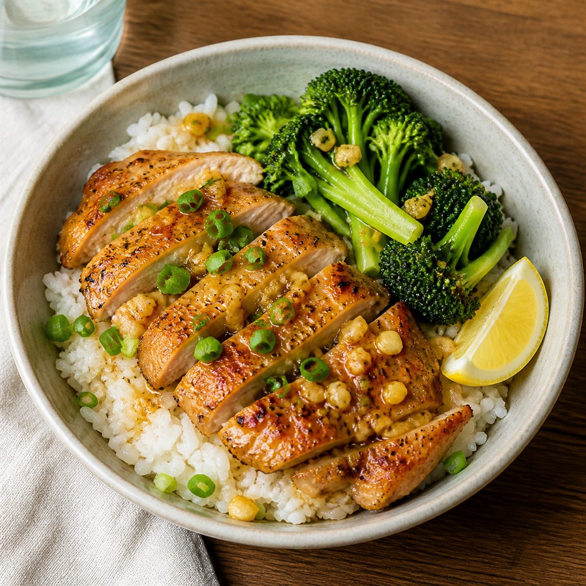 20-Minute Garlic Chicken Rice Bowl